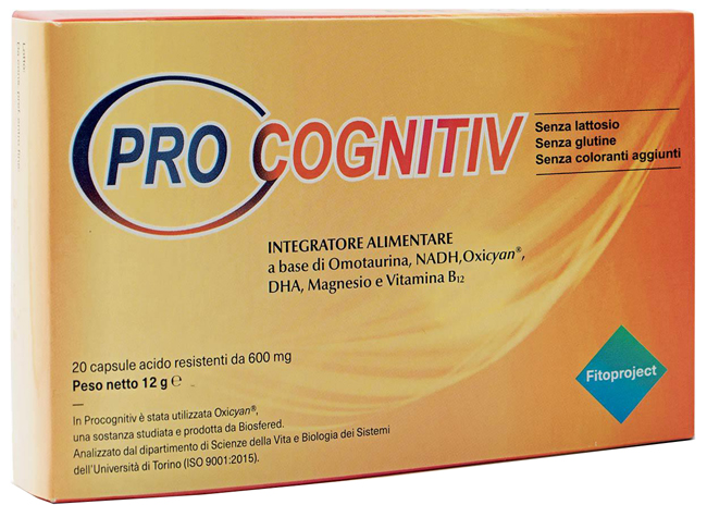 PROCOGNITIV 20 CAPSULE ACIDO RESISTENTI VEGETALI DA 600 MG - farmagiri