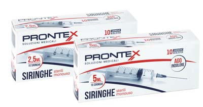 SIRINGA PRONTEX 5 ML AGO IND 10 PEZZI - farmagiri