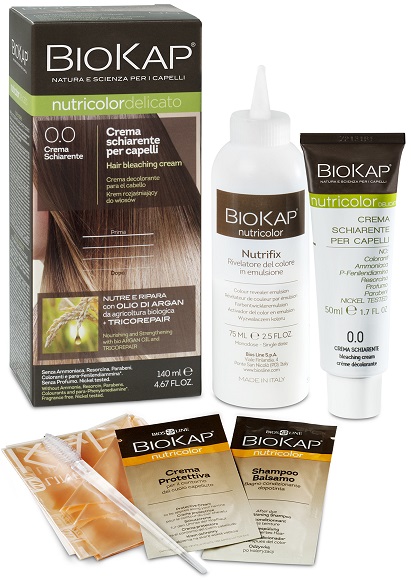 BIOKAP NUTRICOLOR 0,0 NEW CREMA SCHIARENTE TINTA TUBO + FLACONE - farmagiri