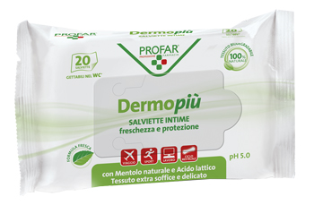 DERMO PIU' SALVIETTE INTIME 20 PEZZI PROFAR - farmagiri