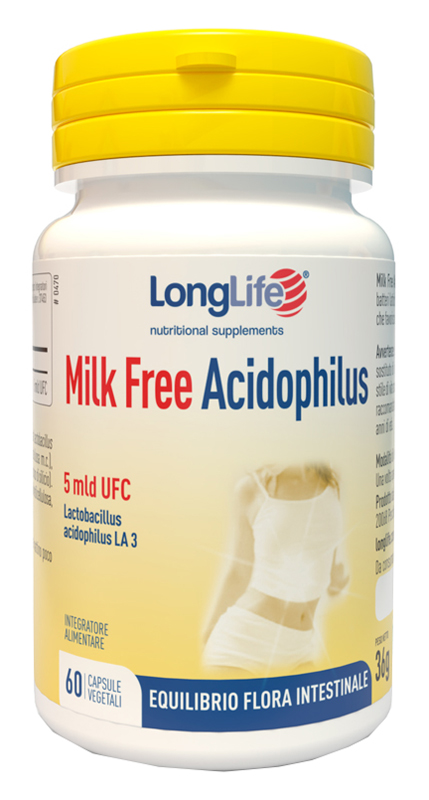 LONGLIFE MILK FREE ACIDOPHILUS 60 CAPSULE VEGETALI - farmagiri