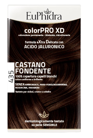 EUPHIDRA COLORPRO XD 435 CASTANO FONDENTE GEL COLORANTE CAPELLI IN FLACONE + ATTIVANTE + BALSAMO + GUANTI - farmagiri