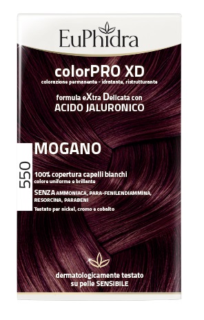 EUPHIDRA COLORPRO XD 550 MOGANO GEL COLORANTE CAPELLI IN FLACONE + ATTIVANTE + BALSAMO + GUANTI - farmagiri
