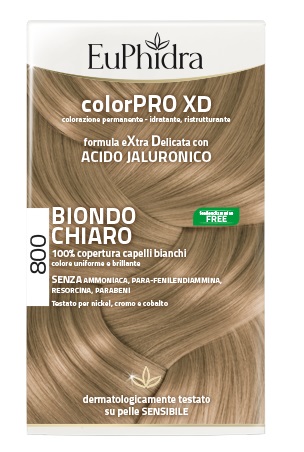 EUPHIDRA COLORPRO XD 800 BIONDO CHIARO GEL COLORANTE CAPELLI IN FLACONE + ATTIVANTE + BALSAMO + GUANTI - farmagiri