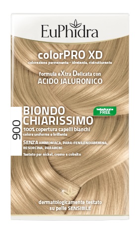 EUPHIDRA COLORPRO XD 900 BIONDO CHIARISSIMO GEL COLORANTE CAPELLI IN FLACONE + ATTIVANTE + BALSAMO + GUANTI - farmagiri