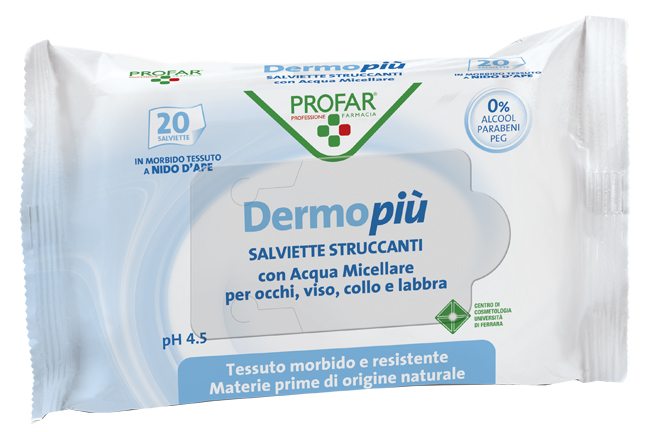 DERMO PIU' SALVIETTINE STRUCCANTI 20 PEZZI PROFAR - farmagiri