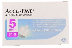 AGO PER PENNA DA INSULINA ACCU-FINE PEN NEEDLE ACCU-CHEK GAUGE 31 X 5MM 100 PEZZI - farmagiri