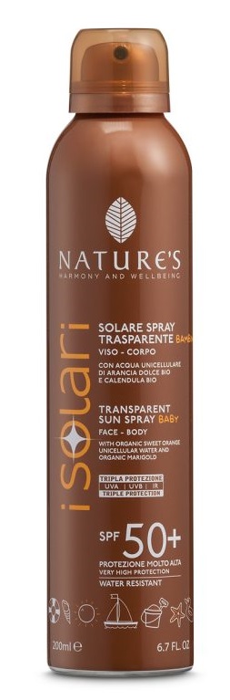 NATURE'S I SOLARI SPRAY TRASPARENTE BAMBINI SPF50+ 200 ML - farmagiri