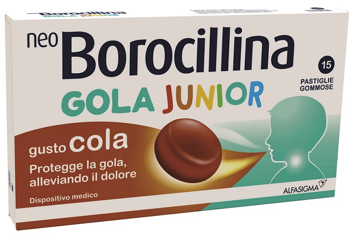 NEOBOROCILLINA GOLA JUNIOR 15 PASTIGLIE GUSTO COLA - farmagiri
