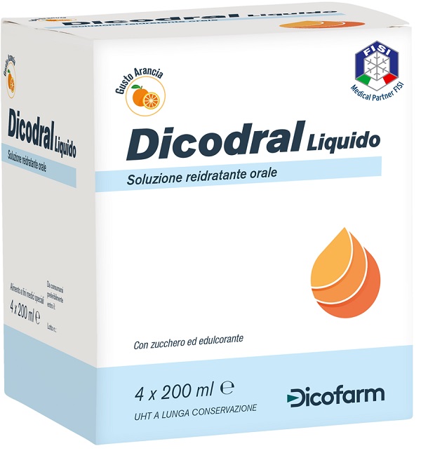 DICODRAL LIQUIDO SOLUZIONE REIDRATANTE ORALE 4 X 200 ML - farmagiri