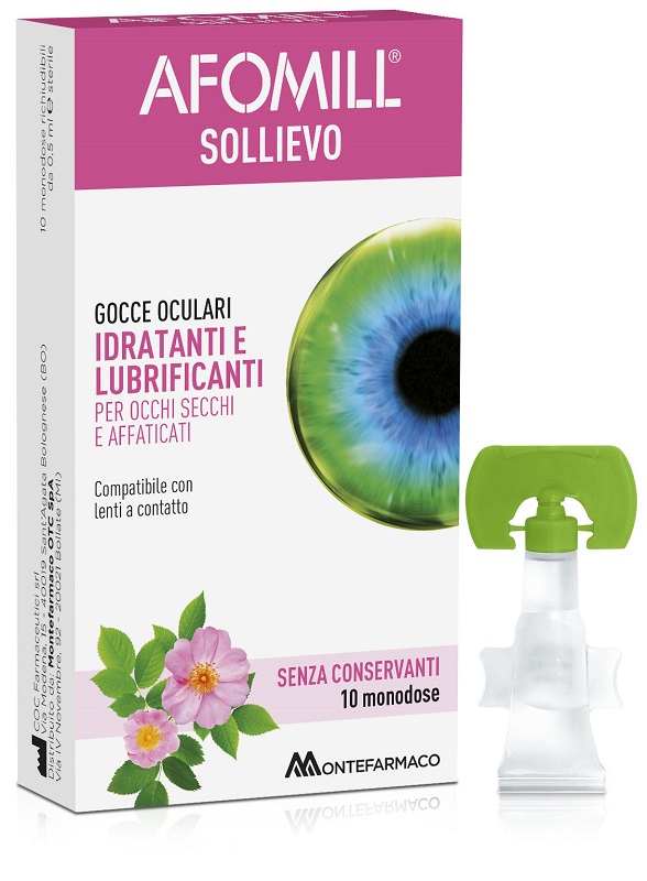 AFOMILL SOLLIEVO GOCCE OCULARI OCCHI 10 FIALE DA 0,5 ML - farmagiri