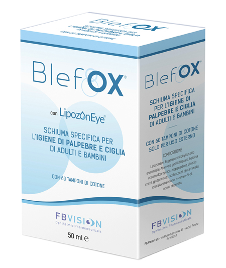 BLEFOX SCHIUMA SPECIFICA PER IGIENE PALPEBRE E CIGLIA 50 ML CON EROGATORE + 60 DISCHETTI - farmagiri