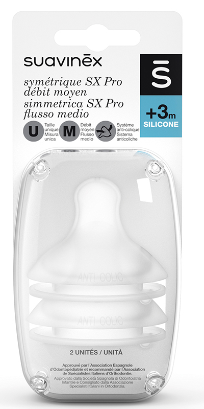 SUAVINEX SX PRO TETTARELLA IN SILICONE FISIOLOGICA PER BIBERON M 2 PEZZI - farmagiri