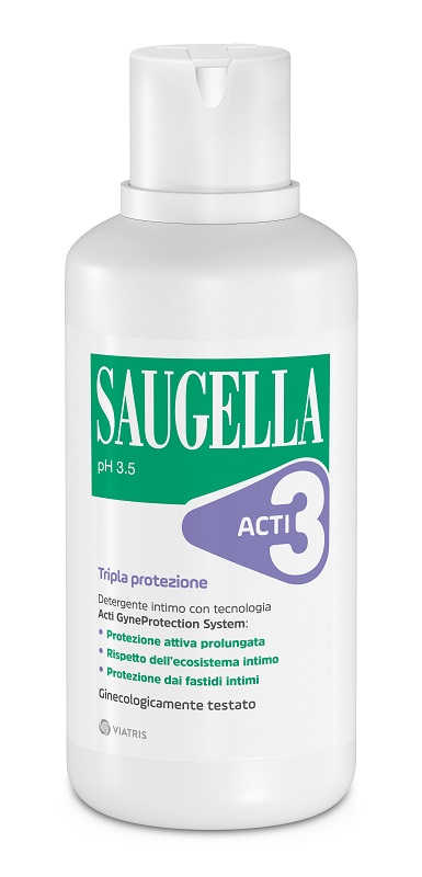SAUGELLA ACTI3 TRIPLA PROTEZIONE DETERGENTE INTIMO 500 ML - farmagiri
