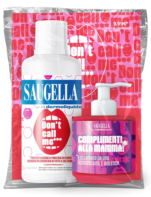 SAUGELLA BUNDLE DERMOLIQUIDO DON'T CALL ME 1 SAUGELLA DERMOLIQUIDO 500 ML CON ETICHETTA EDIZIONE LIMITATA + 1 MINISIZE SAMPLE CON PUMP 150 ML - farmagiri