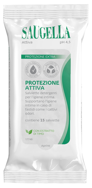 SAUGELLA ATTIVA SALVIETTINE 15 PEZZI - farmagiri
