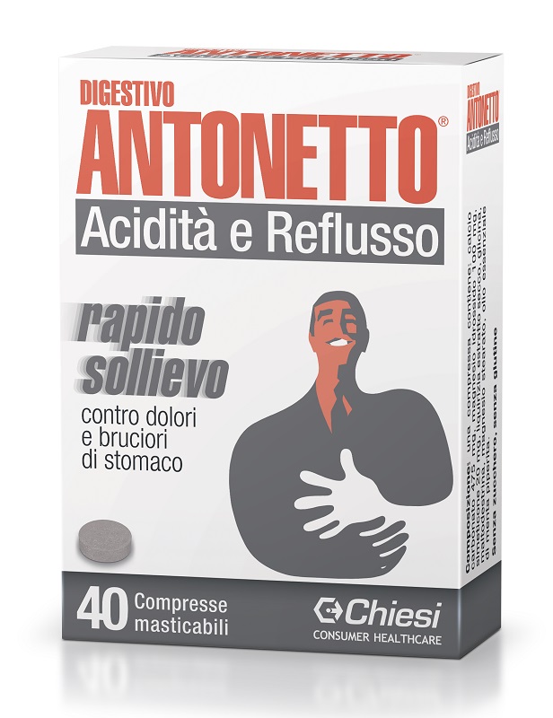 DIGESTIVO ANTONETTO ACIDITA' E REFLUSSO 40 COMPRESSE MASTICABILI - farmagiri
