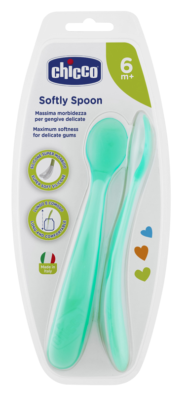 CHICCO CUCCHIAIO SILICONE MASCHILE BI PACK 6M+ - farmagiri