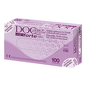 GUANTO DA ESPLORAZIONE MONOUSO IN NITRILE BLU NON STERILE SENZA POLVERE DOC ZERO VELO FORTE SUPERFICIE MICRORUVIDA LUNGHEZZA 240 CM MISURA 8 LARGE - farmagiri
