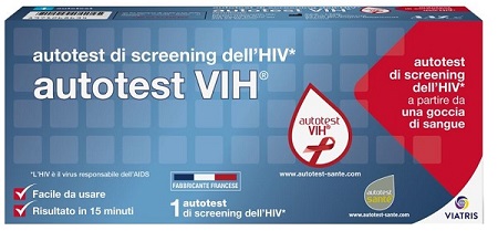 AUTOTEST VIH SCREENING DELL'HIV CONTIENE 1 AUTOTEST + SOLUZIONE + BISTURI + CEROTTO + GARZA + SALVIETTA DISINFETTANTE - farmagiri