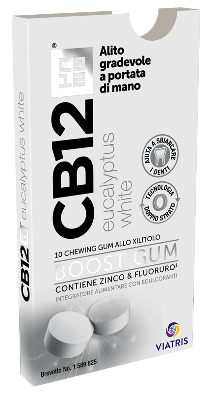 CB12 BOOST EUCALYPTUS WHITE 10 CHEWING GUM - farmagiri