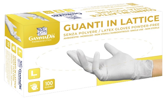 GUANTI LATTICE CON POLVERE MEDIUM 100 PEZZI GAMMADIS - farmagiri