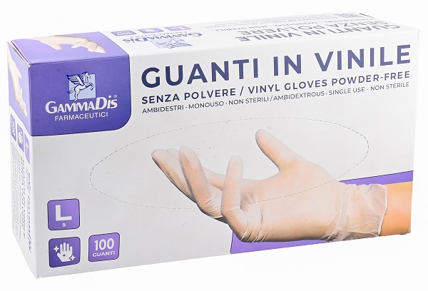 GUANTI VINILE SENZA POLVERE LARGE 100 PEZZI GAMMADIS - farmagiri