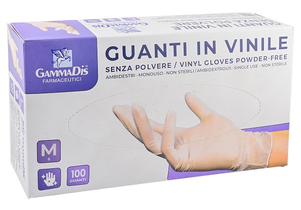 GUANTI VINILE SENZA POLVERE MEDIUM 100 PEZZI GAMMADIS - farmagiri