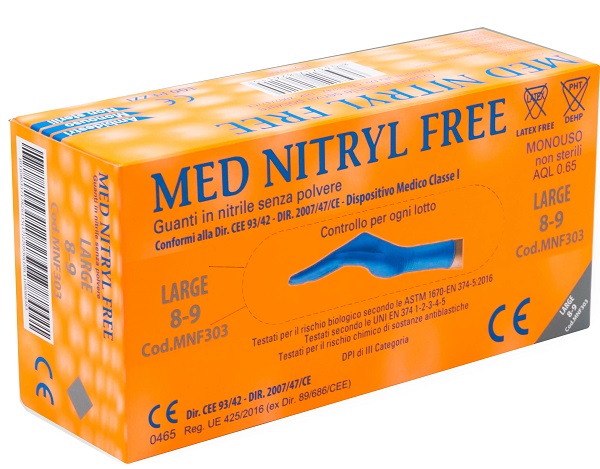GUANTI NITRILE SENZA POLVERE LARGE 100 PEZZI GAMMADIS - farmagiri