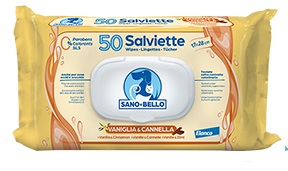 SANO E BELLO SALVIETTE DETERGENTI NF ALLA VANIGLIA E CANNELLA 50 PEZZI - farmagiri