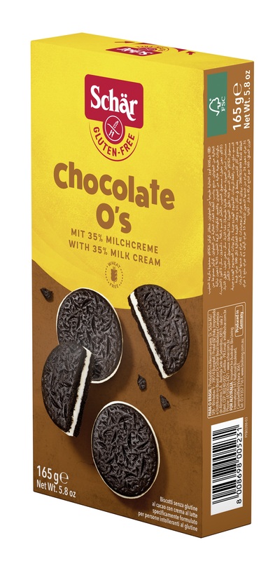 SCHAR CHOCOLATE O'S BISCOTTI AL CACAO CON CREMA AL LATTE 165 G - farmagiri
