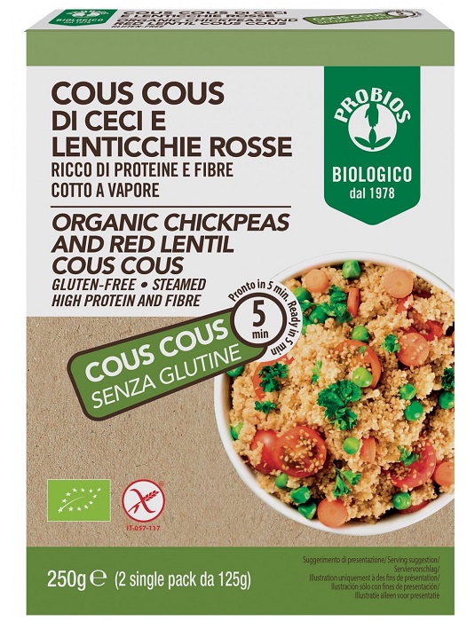 PROBIOS COUS COUS 100% LEGUMI CON CECI E LENTICCHIE ROSSE 250 G - farmagiri