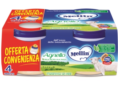 MELLIN OMOGENEIZZATO AGNELLO 4 PEZZI X 80 G - farmagiri