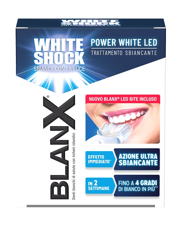 BLANX WHITE SHOCK TRATTAMENTO SBIANCANTE POWER WHITE 30 ML + LED BITE - farmagiri