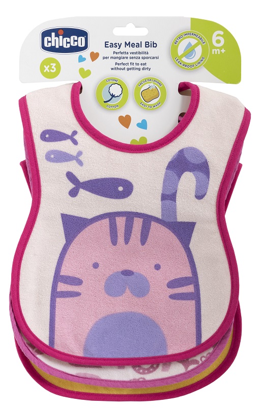 CHICCO BAVAGLINO PAPPA 6M 3 PEZZI GIRL - farmagiri