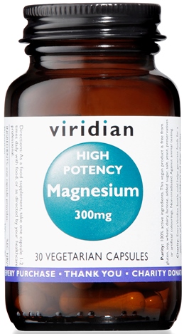 VIRIDIAN MAGNESIUM 300MG HIGH POTENCY 30 CAPSULE VIRIDIAN MAGNESIO SUPERIORE ALTA CONCENTRAZIONE - farmagiri