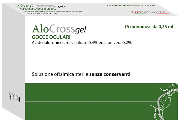 ALOCROSS SOLUZIONE OFTALMICA ACIDO IALURONICO CROSS-LINKATO 0,2% E ALOE VERA 15 MONODOSE DA 0,35 ML - farmagiri