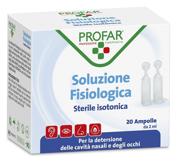 PROFAR SOLUZIONE FISIOLOGICA STERILE ISOTONICA 2 ML 20 AMPOLLE - farmagiri