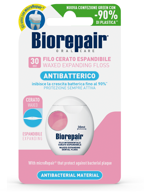 BIOREPAIR ORAL CARE ANTIBATTERICO FILO CERATO ESPANDIBILE GENGIVE DELICATE 25+5 METRI - farmagiri