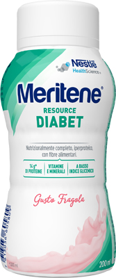 MERITENE RESOURCE DIABET FRAGOLA ALIMENTO IPERPROTEICO 28 VITAMINE E MINERALI 200 ML - farmagiri