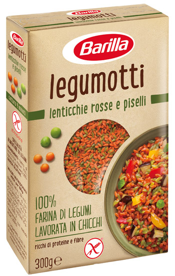BARILLA LEGUMOTTI ALLE LENTICCHIE ROSSE E PISELLI 300 G - farmagiri
