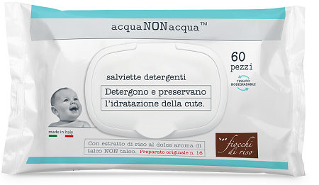 FIOCCHI DI RISO ACQUA NON ACQUA SALVIETTE DETERGENTI 60 PEZZI - farmagiri