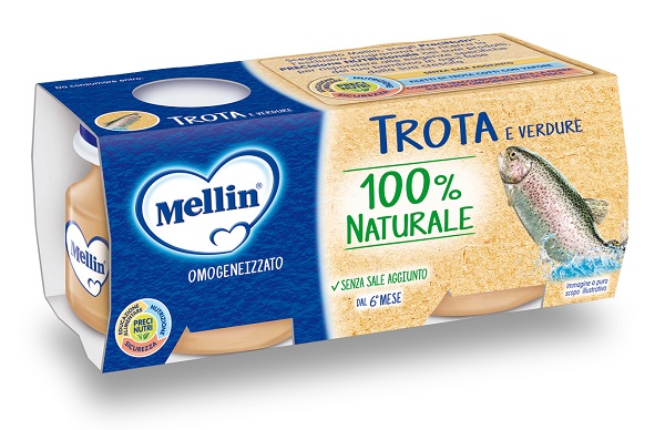 MELLIN OMOGENEIZZATO DI TROTA E VERDURE 4 X 80 G - farmagiri