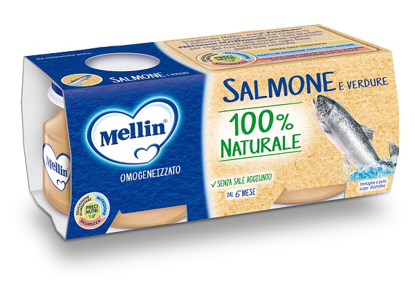 MELLIN OMOGENEIZZATO DI SALMONE E VERDURE 4 X 80 G - farmagiri