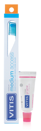 VITIS SPAZZOLINO MEDIUM ACCESS + VITIS DENTRIFRICIO GINGIVAL 15 ML - farmagiri