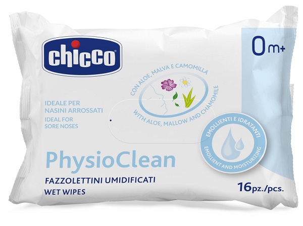 CHICCO FAZZOLETTINI UMIDIFICATI PHYSIOCLEAN 16 PEZZI - farmagiri
