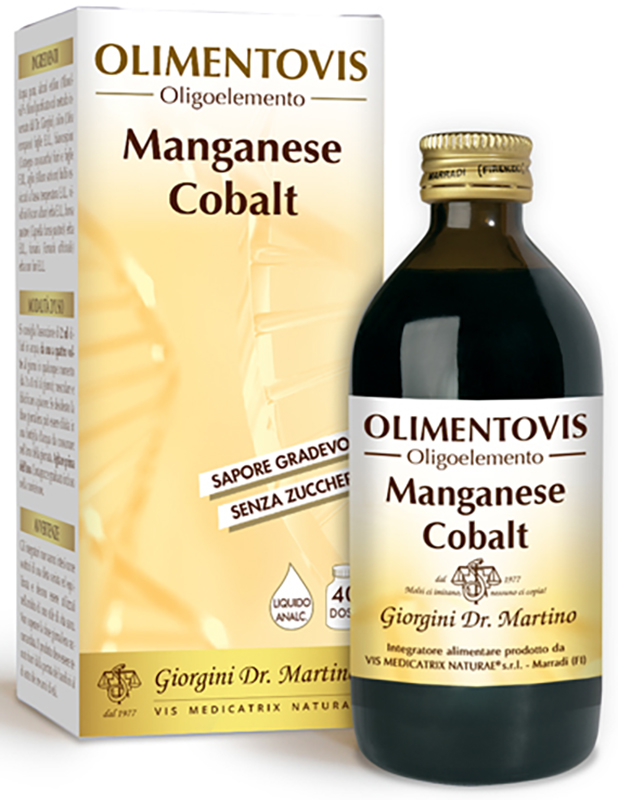 OLIMENTOVIS OLIGOELEMENTO MANGANESE COBALT LIQUIDO ANALCOLICO SENZA ZUCCHERI 200 ML 40 DOSI - farmagiri