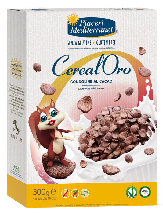 PIACERI MEDITERRANEI CEREALORO GONDOLINE CACAO 300 G - farmagiri