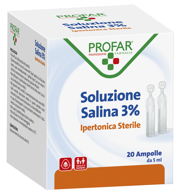 SOLUZIONE IPERTONICA 3% PROFAR 5 ML 20 PEZZI - farmagiri