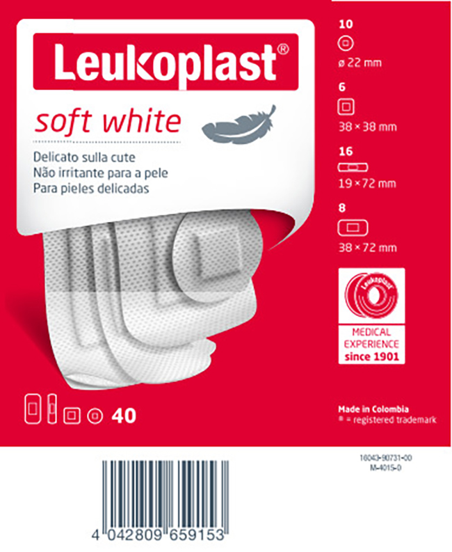 LEUKOPLAST SOFT WHITE 40 PEZZI ASSORTITI - farmagiri